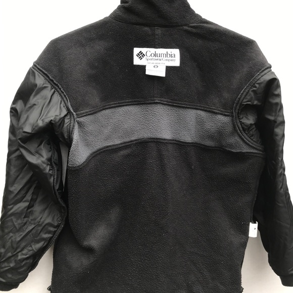 Columbia Sz S Jacket Nylon Fleece Black Gray - Picture 4 of 8